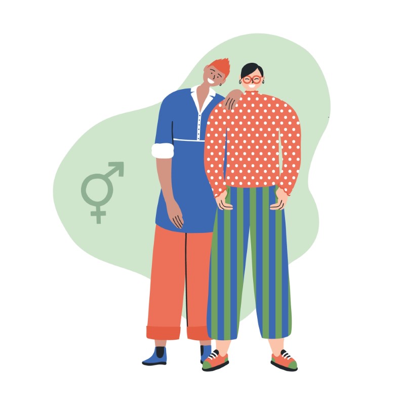 Illustration eines geschlechtsspezifischen Paares