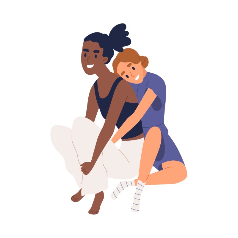 Vektor-Illustration eines geschlechtsneutralen Paares beim Kuscheln