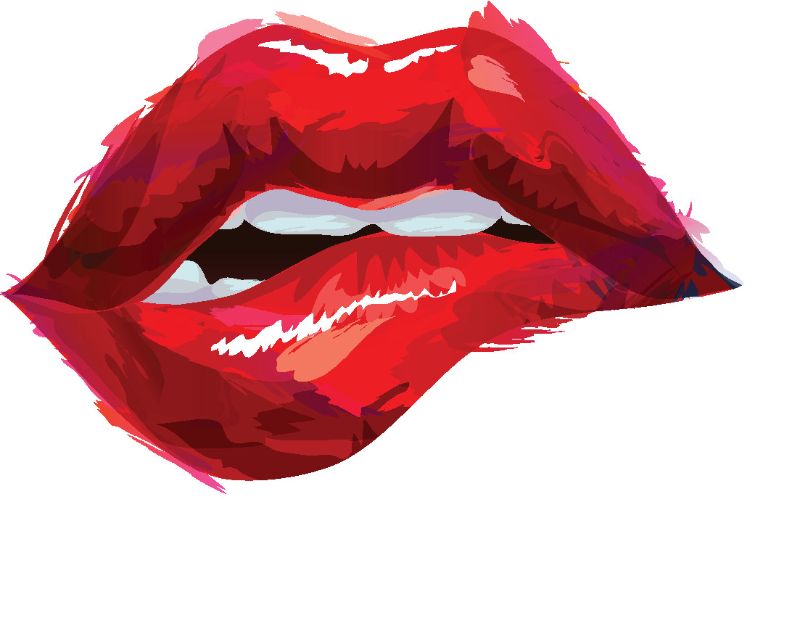 Illustration der roten Lippen einer Frau